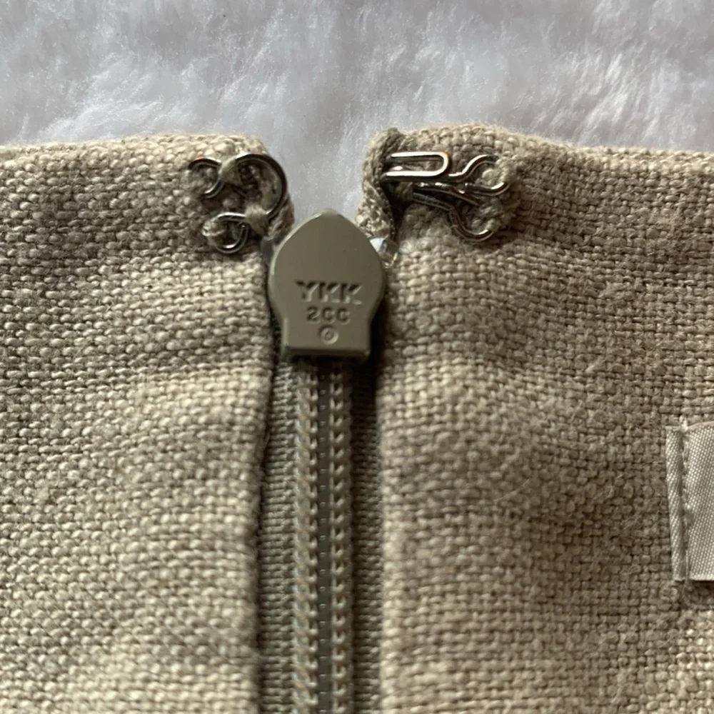 Ann Taylor LOfT 100% linen tan khaki mini skirt women’s size 6 coastal summer